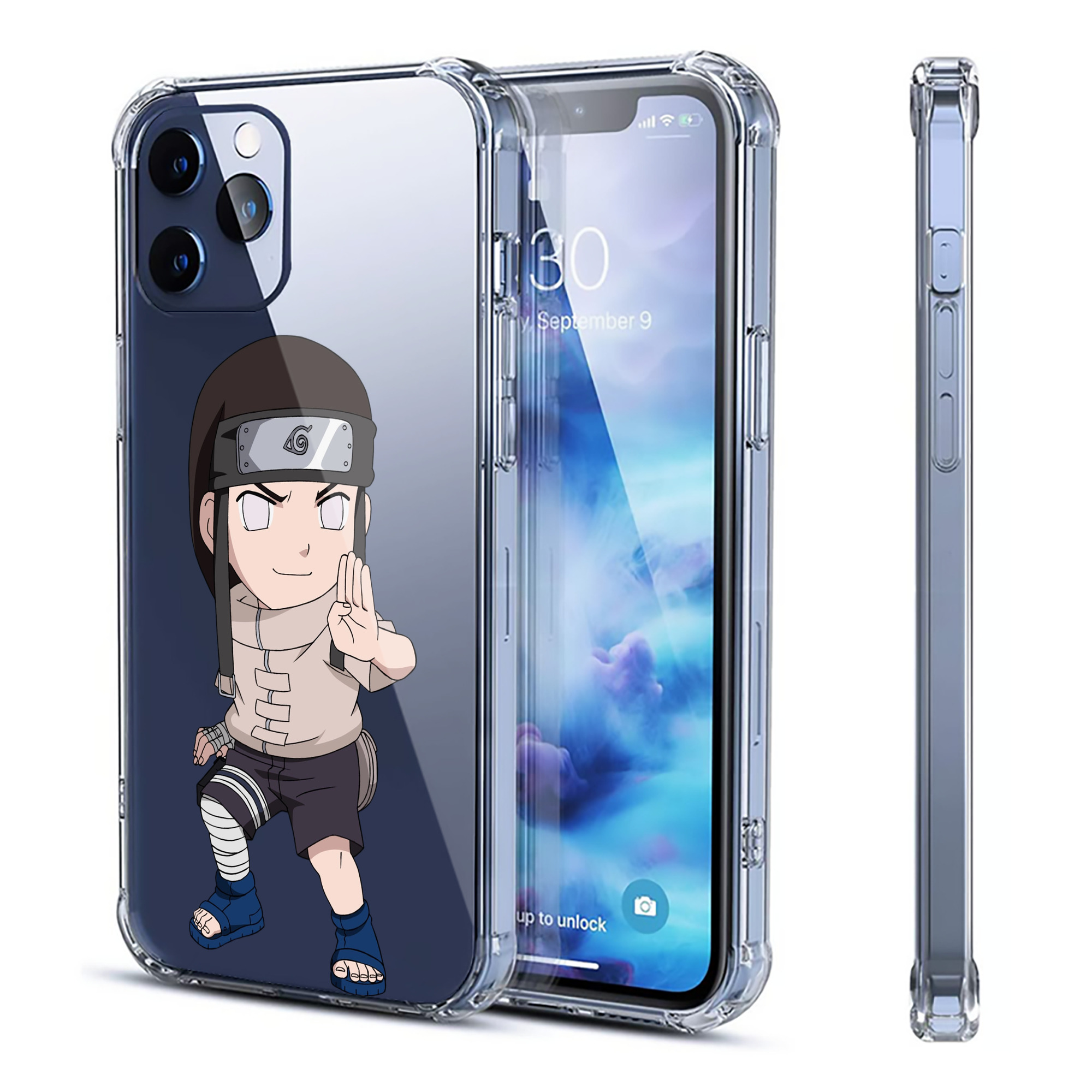 （画像用） NARUTO -ナルト- 日向ネジ Hyūga Neji 【iPhone 12シリーズ対応】透明スマホケース（クリアソフトケース）